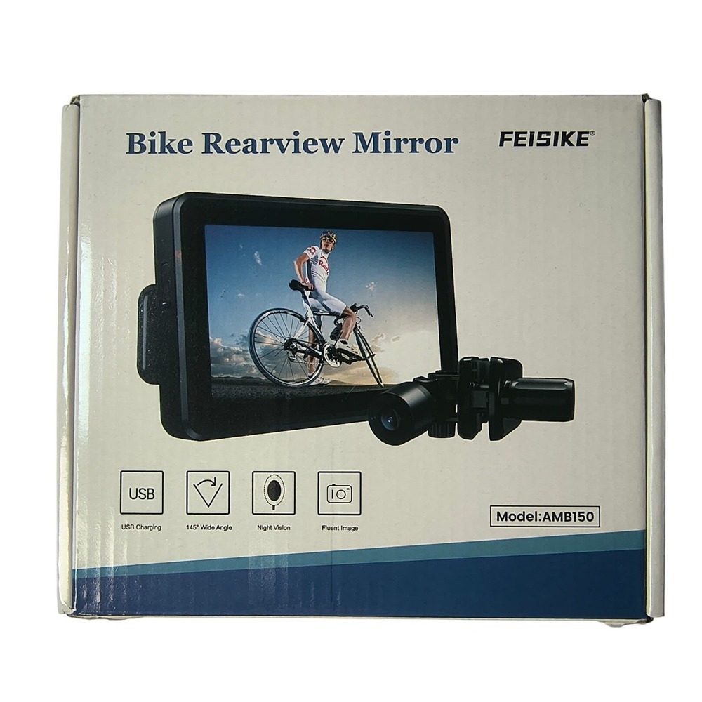 FEISIKE Bike Rearview Mirror Handlebar Camera 4.3" HD Night Vision Monitor New